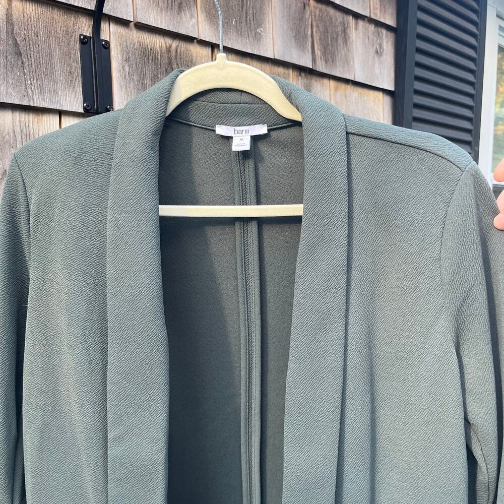 BAR III, Open Sweater, Dress Jacket, Green, Medium, Shoulder Pads - Picture 2 of 6